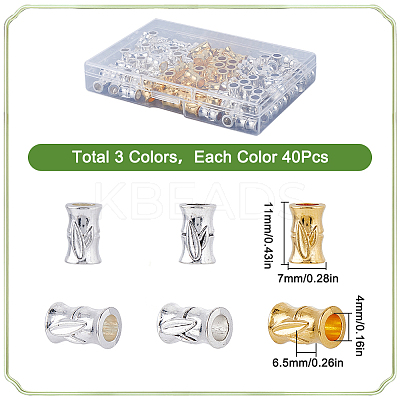 120Pcs 3 Colors Alloy European Beads FIND-SP0002-38-1