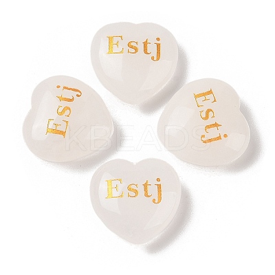 Natural Quartz Crystal Heart Engraving MBTI Figurines Statues for Home Office Desk Decorations G-K353-05L-1