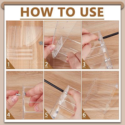 2Pcs 7-Tier Acrylic Display Risers for Jewelry ODIS-UN0001-24B-1