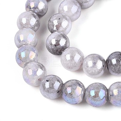 Electroplate Opaque Glass Beads Strands EGLA-T026-8mm-05A-1