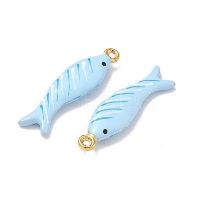 304 Stainless Steel Enamel Pendants STAS-K295-58D-G-1