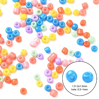 3500Pcs 7 Colors 12/0 Baking Paint Glass Round Seed Beads SEED-YW0001-26-1
