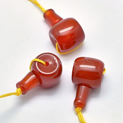 Natural Carnelian 3 Hole Guru Beads G-K208-02-A-08-1