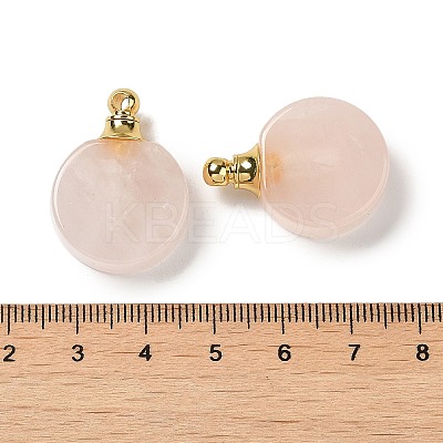 Natural Rose Quartz Perfume Bottle Pendants G-Z039-02G-02-1
