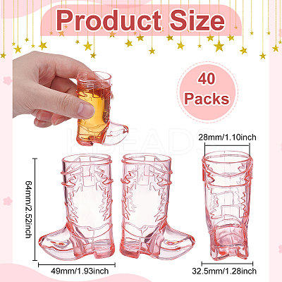 Cowboy Boots Shape PS Plastic Wine Glasses for Doll Miniatures FIND-WH0199-336A-1
