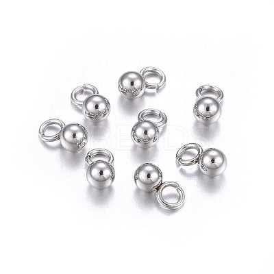 Non-Tarnish 304 Stainless Steel Sphere Charms X-STAS-O107-04P-B-1