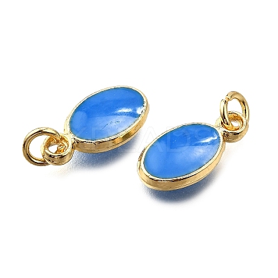 Brass Enamel Charms KK-C106-05G-1