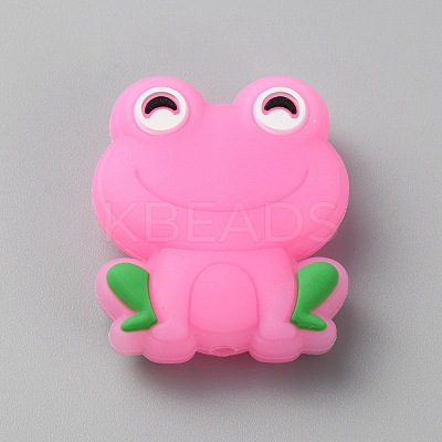 Frog Luminous Food Grade Eco-Friendly Silicone Beads LS-SIL-WH0003-12I-1