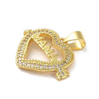 Mother's Day Brass Micro Pave Clear Cubic Zirconia Pendants FIND-Z041-20G-1