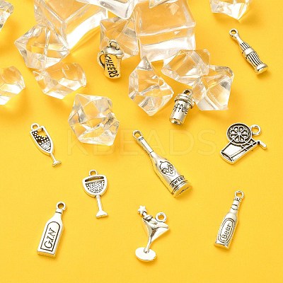 100Pcs 10 Styles Alloy Pendants TIBEP-CJ0002-43-1