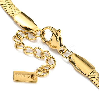 Ion Plating(IP) 304 Stainless Steel Herringbone Chain Bracelets for Women LS-BJEW-A017-01G-1