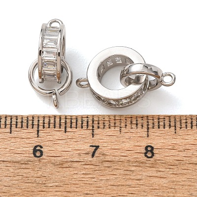 Brass Pave Clear Cubic Zirconia Tube Bails CU-CBA2907-12P-1