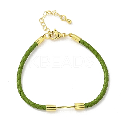 3MM Braided Round Imitation Leather Cord Bracelet Making MAK-S075-01G-N-1
