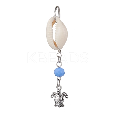 4Pcs 4 Styles Natural Cowrie Shell Pendant Decorations HJEW-JM01777-S-1