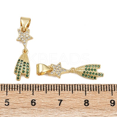 Brass Micro Pave Cubic Zirconia Pendants KK-C132-19G-1