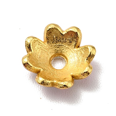 4-Petal Alloy Enamel Bead Caps FIND-G029-06G-1