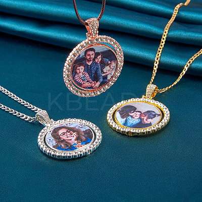 27Pcs DIY Flat Round Rhinestone Pendant Making Kit DIY-SZ0006-48-1