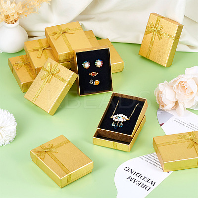 Rectangle Paper Jewelry Set Storage Boxes with Bowknot X1-CON-TAC0014-04F-1