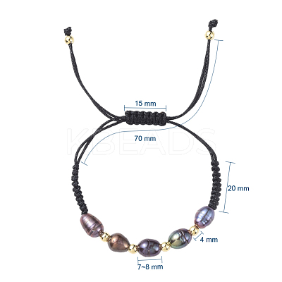 Braided Bead Bracelets BJEW-JB04820-02-1