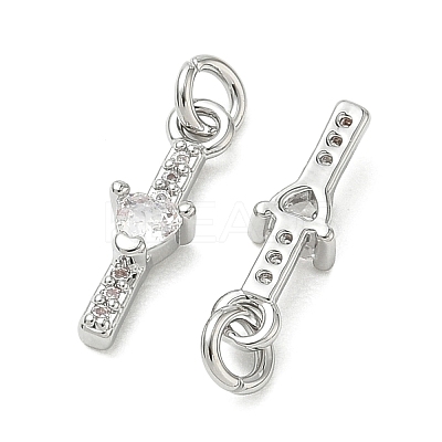 SHEGRACE Brass Micro Pave Cubic Zirconia Pendants XGRQ3D633-513P-1