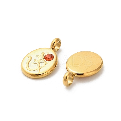 304 Stainless Steel Rhinestone Pendants STAS-K306-55G-1