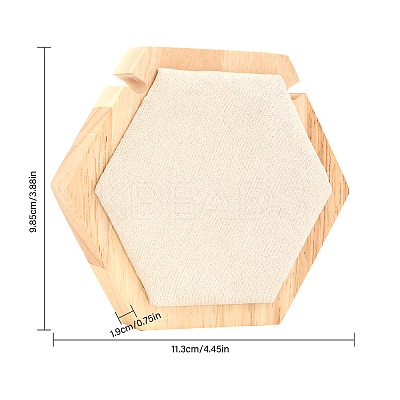 Hexagon Wooden Single Necklace Displays Stands NDIS-WH0017-01A-1
