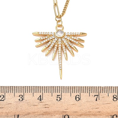 304 Stainless Steel Micro Pave Clear Cubic Zirconia Pendant Necklaces for Women NJEW-Z103-01G-06-1