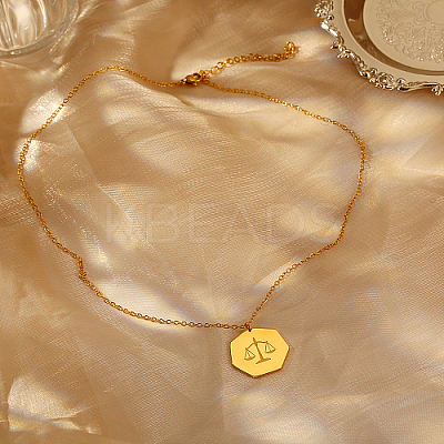 Constellation Libra 304 Stainless Steel Pendant Necklaces for Women SK1865-1-1