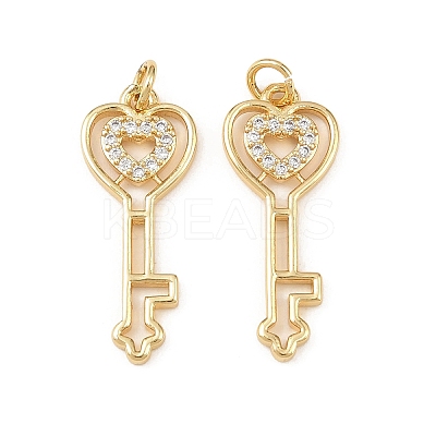 Brass Pave Clear Cubic Zirconia Pendantss KK-F919-38B-G-1