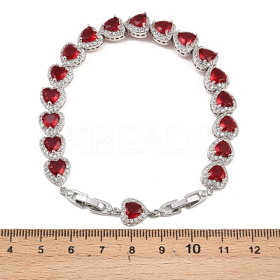 Platinum Tone Brass Micro Pave Cubic Zirconia Tennis Bracelets BJEW-B160-03P-07-1