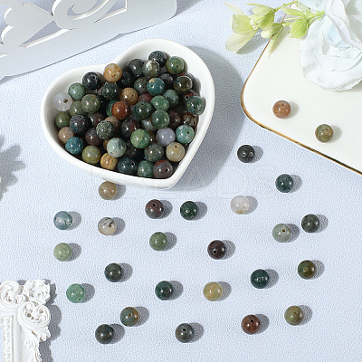 120Pcs Natural Indian Agate Beads G-PA0001-17B-1