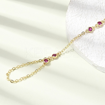 Brass Micro Pave Cubic Zirconia Mittens Bracelets BJEW-C156-01G-02-1