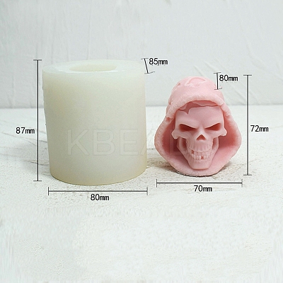 Halloween Skull DIY Food Grade Silicone Statue Candle Molds PW-WG77644-01-1