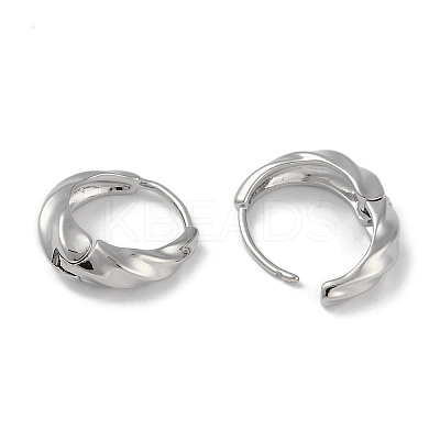 Wavy Brass Hoop Earrings for Women EJEW-L292-017P-1