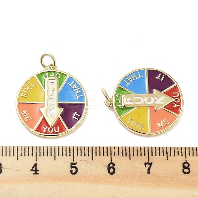 Real 18K Gold Plated Rack Plating Brass Enamel Pendants KK-M293-44G-1