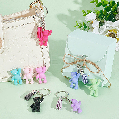 Opaque Acrylic Bear Keychain Making Kits DIY-NB0008-02-1