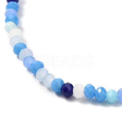 Faceted Round Glass Beads Stretch Bracelet for Teen Girl Women BJEW-JB07072-02-1