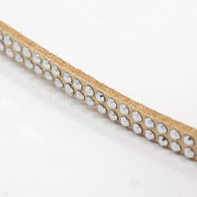 2 Row Platinum Aluminum Studded Faux Suede Cord LW-D005-10P-1
