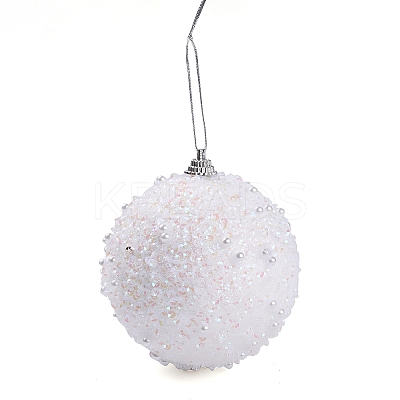 Christmas Ball Foam & Plastic Imitation Pearl Pendant Decoration FIND-G056-01D-1