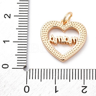 Mother's Day Brass Enamel Pendants KK-D360-21G-01-1