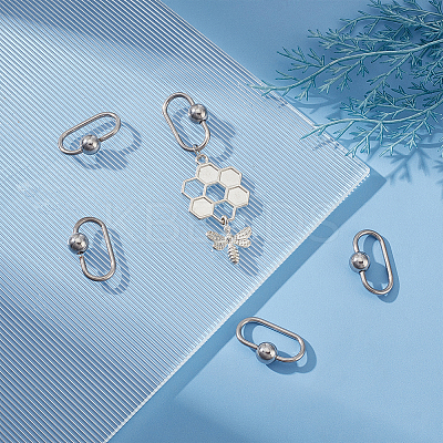 6Pcs 304 Stainless Steel Screw Carabiner Lock Charms STAS-UN0060-18-1