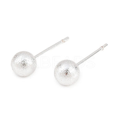 Brass Round Stud Earrings EJEW-C171-01C-S-1