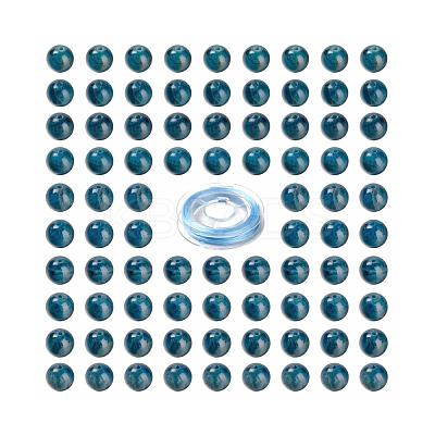 100Pcs 8mm Natural Apatite Round Beads DIY-LS0002-54-1