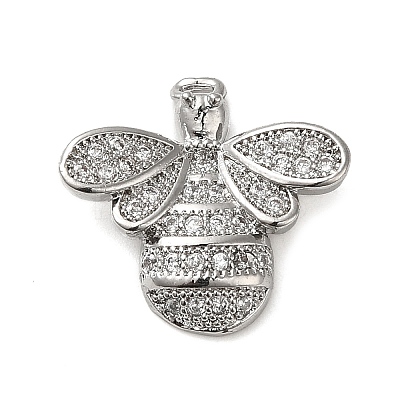 Brass Micro Pave Clear Cubic Zirconia Pendants LS-KK-U005-04A-P-1