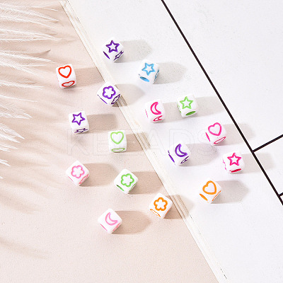 Craft White Acrylic Beads SACR-YW0001-14-1