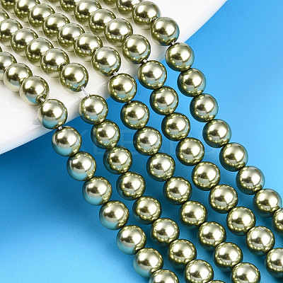 Baking Paint Pearlized Glass Pearl Bead Strands HY-N002-5mm-A07-1