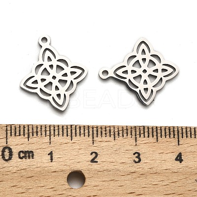 201 Stainless Steel Rhombus Pendants STAS-R166-01P-1