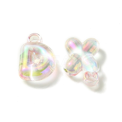 UV Plating Rainbow Iridescent Acrylic Pendants OACR-K003-007F-1