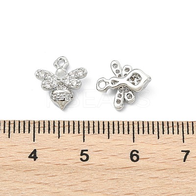 SHEGRACE Brass Micro Pave Cubic Zirconia Bees Charms XGR0165P-110P-1