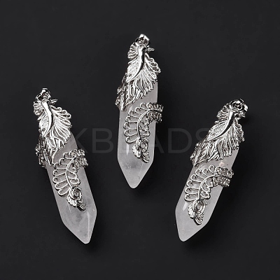 Natural Quartz Crystal Pendants G-E059-02AS-06-1